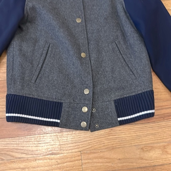 J.Crew Navy and Gray Wool Varsity Jacket - Picture 4 of 7